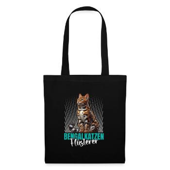 BENGALKATZEN FLÜSTERER Lustiges Bengalkatzen - Stoffbeutel - Schwarz - Vorne