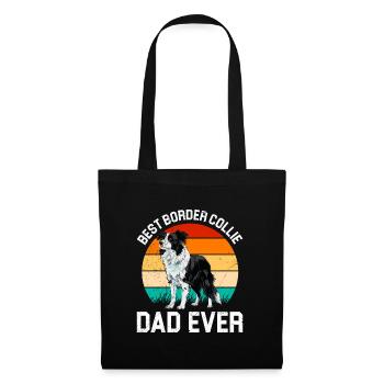 Hundepapa BEST BORDER COLLIE DAD EVER Lustiges - Stoffbeutel - Schwarz - Vorne