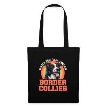 Border Collie STOLZER PAPA EINES BORDER COLLIES - Stoffbeutel - Schwarz - Vorne