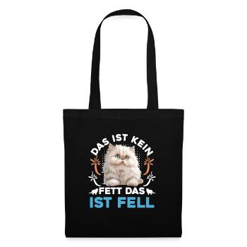 Katzenbesitzer KEIN FETT DAS IST FELL Lustiges - Stoffbeutel - Schwarz - Vorne