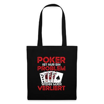 Joueur de poker Table de poker Cartes de poker Table de poker - Sac en tissu - noir - Devant