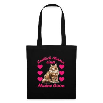 Maine Coon FINALLY MOM OF A MAINE COON Funny - Tote Bag - black - Front