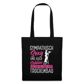 Trockenbau Frau Meister Geselle - Stoffbeutel - Schwarz - Vorne