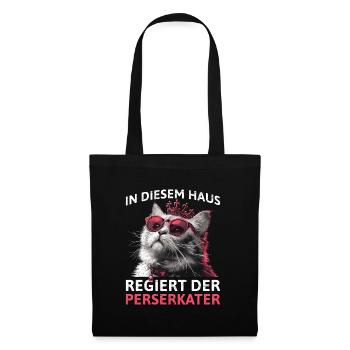 Chat persan DANS CETTE MAISON, LES RÈGLES PERSANES - Sac en tissu - noir - Devant