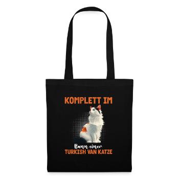 Katzenfan KOMPLETT IM BANN EINER TURKISH VAN - Stoffbeutel - Schwarz - Vorne