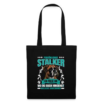 Boxer allemand PERSONAL STALKER Boxer drôle - Sac en tissu - noir - Devant