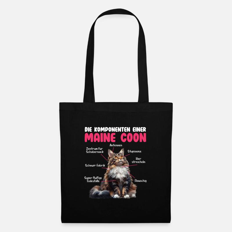 Maine Coon Katzen KOMPONENTEN EINER MAINE COON - Stoffbeutel - Schwarz