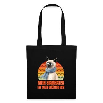 Siamese cats MY SIAMESE CAT IS MY BIGGEST FAN - Tote Bag - black - Front