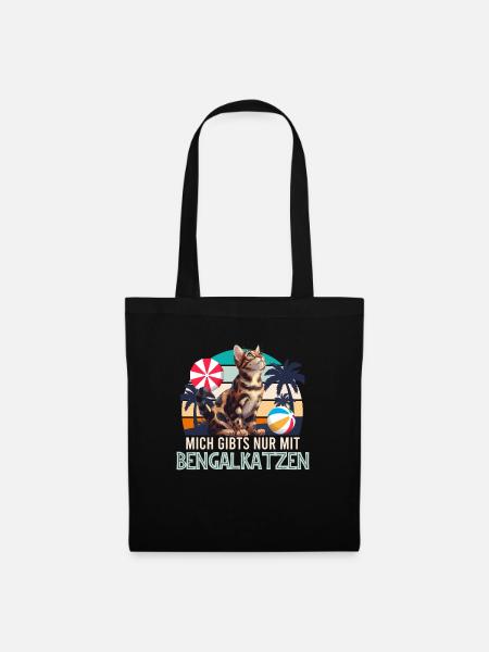 Chat Bengal JE N’EXISTE QU’AVEC LES CHATS BENGAL - Sac en tissu - noir