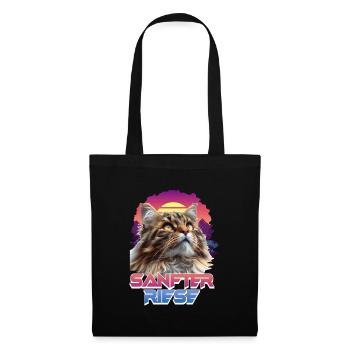 Maine Coon Chat GENTIL GÉANT Drôle Main Coon - Sac en tissu - noir - Devant