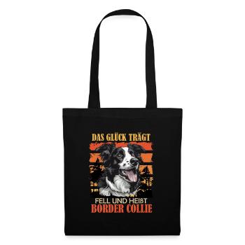 Border Collie LUCKY WEARS FUR AND IS CALLED BORDER - Tote Bag - black - Front
