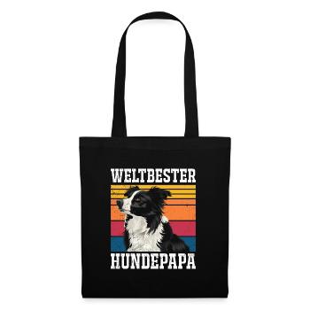 Border Collie WELTBESTER HUNDPAPA Border Collie - Stoffbeutel - Schwarz - Vorne