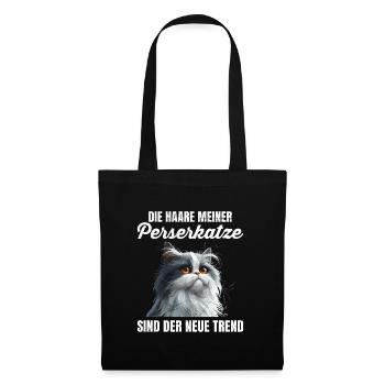 Maman chat LES POILS DE MON CHAT PERSAN SONT À LA MODE - Sac en tissu - noir - Devant