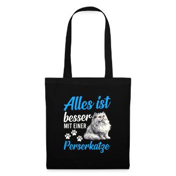Chat persan TOUT VA MIEUX AVEC UN CHAT PERSAN - Sac en tissu - noir - Devant