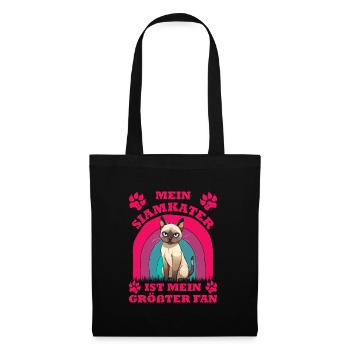 Siamese cats MY SIAMESE CAT IS MY BIGGEST FAN - Tote Bag - black - Front