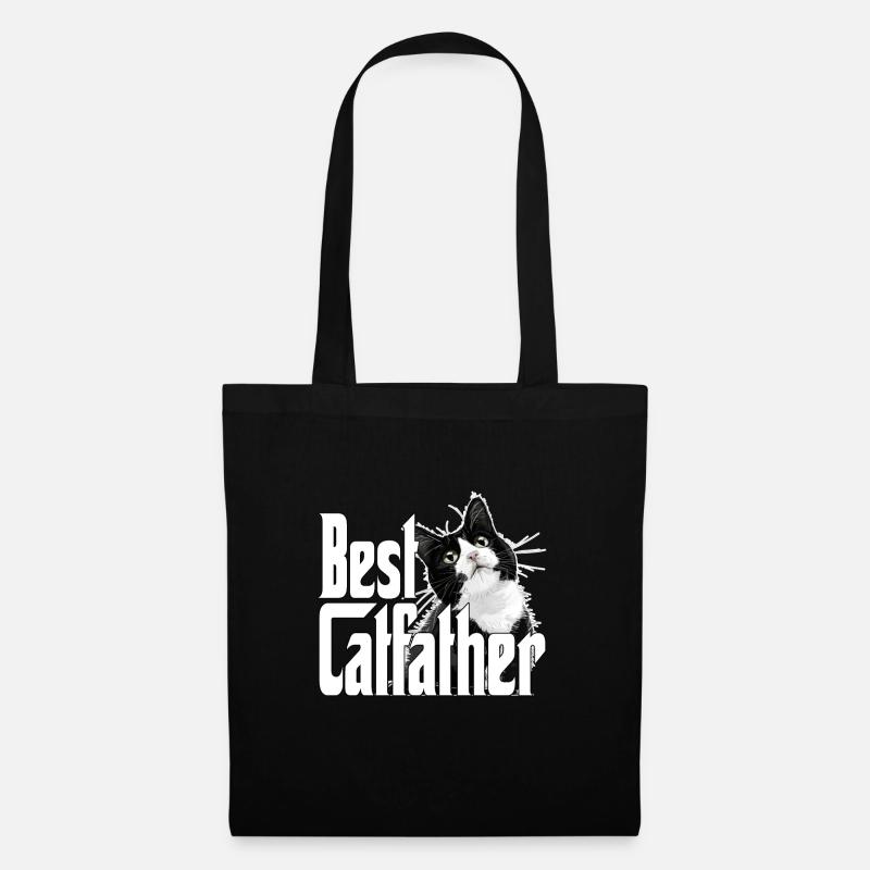 Cat Dad Best Catfather Ever Crazy Cat Father Kitty - Stoffbeutel - Schwarz