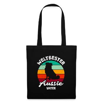 Aussie WORLD'S BEST AUSTRALIAN SHEPHERD DAD - Stoffbeutel - Schwarz - Vorne
