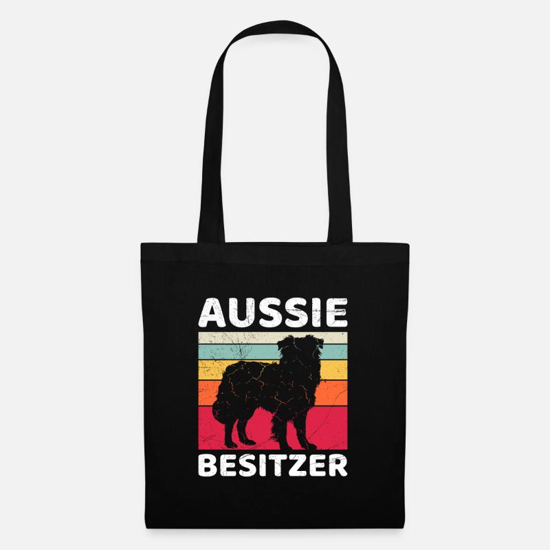 AUSSIE BESITZER Australian Shepherd Hundepapa - Stoffbeutel - Schwarz