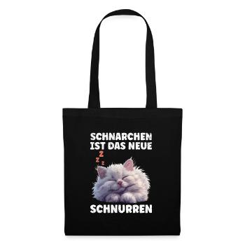 Perserkatze SCHNARCHEN IST DAS NEUE SCHNURREN - Stoffbeutel - Schwarz - Vorne