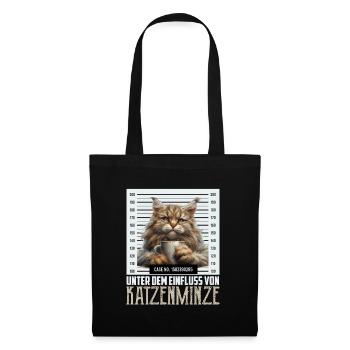 Maine Coon Funny UNDER THE INFLUENCE OF - Tote Bag - black - Front