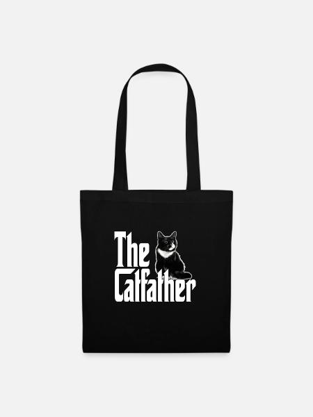 Cat Dad The Catfather Crazy Cat Father Kitty Daddy - Stoffbeutel - Schwarz