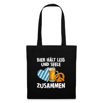 Bier hält Leib und Seele zusammen - Stoffbeutel - Schwarz - Vorne