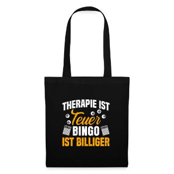 Bingospieler THERAPIE IST TEUER BINGO IST BILLIGER - Stoffbeutel - Schwarz - Vorne