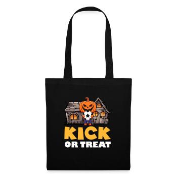 Halloween Kids KICK OR TREAT Funny Football Fan - Tote Bag - black - Front