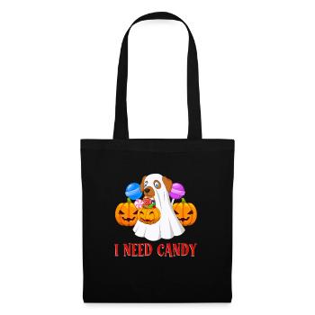 Costume d’Halloween Enfants J’AI BESOIN DE BONBONS DRÔLE - Sac en tissu - noir - Devant