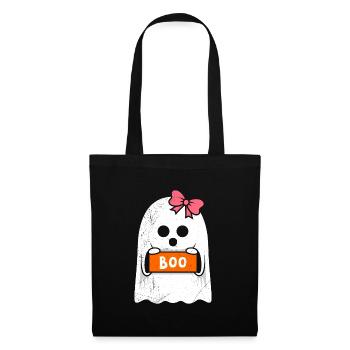 Halloween Kostüm Kinder HUI Lustiges Gespenster - Stoffbeutel - Schwarz - Vorne