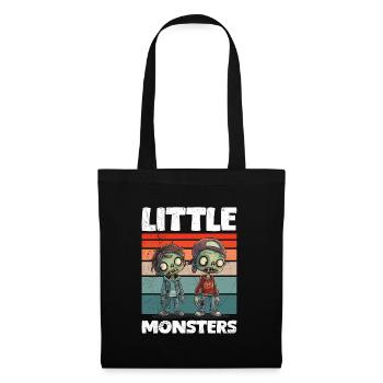 Halloween Kostüm Kinder LITTLE MONSTERS Lustiges - Stoffbeutel - Schwarz - Vorne