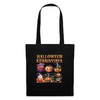 Halloween Costume HALLOWEEN PUMPKIN VIBES Funny - Tote Bag - black - Front