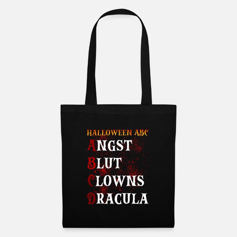 Halloween ABC ANGST BLUT CLOWNS DRACULA Lustiges - Stoffbeutel - Schwarz