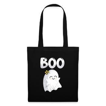 Halloween Kostüm Kinder HUI Lustiges Gespenster - Stoffbeutel - Schwarz - Vorne