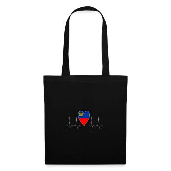 Heartbeat Liechtenstein Heartbeat Flag Vaduz - Sac en tissu - noir - Devant