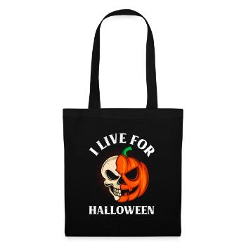 Halloween Party I LIVE FOR HALLOWEEN Kinder - Stoffbeutel - Schwarz - Vorne