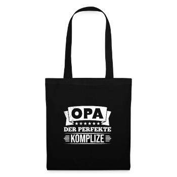 OPA DER PERFEKTE KOMPLIZE Lustiges Großvater - Stoffbeutel - Schwarz - Vorne