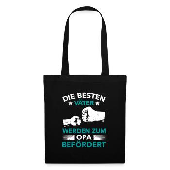 Opi DIE BESTEN VÄTER WERDEN ZUM OPA BEFÖRDERT - Stoffbeutel - Schwarz - Vorne