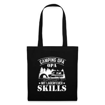 CAMPING OPA MIT LAGERFEUER SKILLS Lustiges - Stoffbeutel - Schwarz - Vorne
