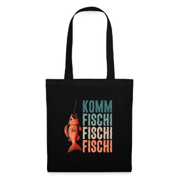 Angler KOMM FISCHI FISCHI FISCHI Lustiges Angeln - Stoffbeutel - Schwarz - Vorne