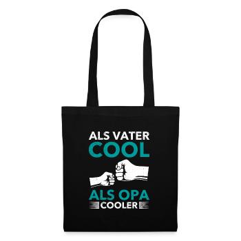 Opi ALS VATER COOL ALS OPA COOLER Lustiges - Stoffbeutel - Schwarz - Vorne