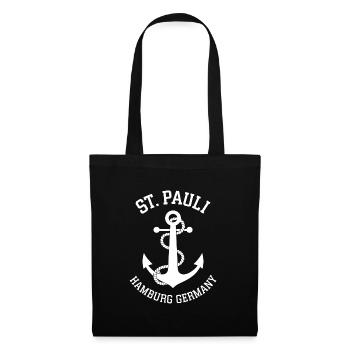 St. Pauli Hamburg Anker Reeperbahn - Stoffbeutel - Schwarz - Vorne