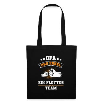 OPA UND ENKEL EIN FLOTTES TEAM Lustiges - Stoffbeutel - Schwarz - Vorne