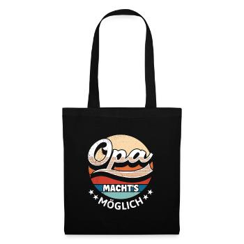 OPA MACHT'S MÖGLICH Lustiges Großvater Opi - Stoffbeutel - Schwarz - Vorne