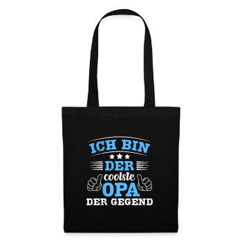 Opi ICH BIN DER COOLSTE OPA DER GEGEND Lustiges - Stoffbeutel - Schwarz - Vorne