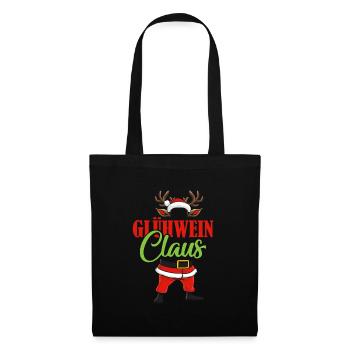 Weihnachtsmarkt GLÜHWEIN CLAUS Lustiges Santa - Stoffbeutel - Schwarz - Vorne