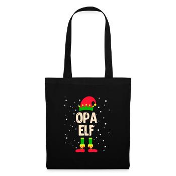 OPA ELF Großvater Weihnachten Opi Elfen - Stoffbeutel - Schwarz - Vorne