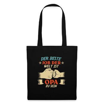 Opi DER BESTE JOB DER WELT IST OPA ZU SEIN - Stoffbeutel - Schwarz - Vorne