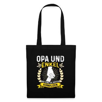 OPA UND ENKEL KOMPLIZEN Lustiges Geburtstags - Stoffbeutel - Schwarz - Vorne