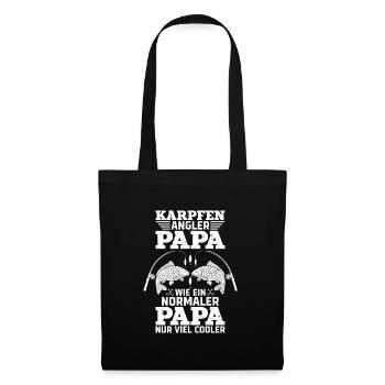 KARPFEN ANGLER PAPA WIE EIN NORMALER PAPA Lustiges - Stoffbeutel - Schwarz - Vorne